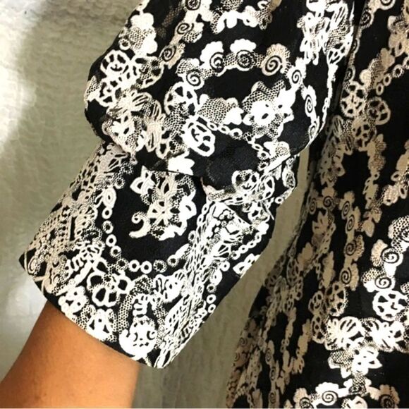 Saint Gil Paris Black & White Print Cardigan Size L - Picture 9 of 14